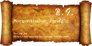 Morgenthaler Ignác névjegykártya
